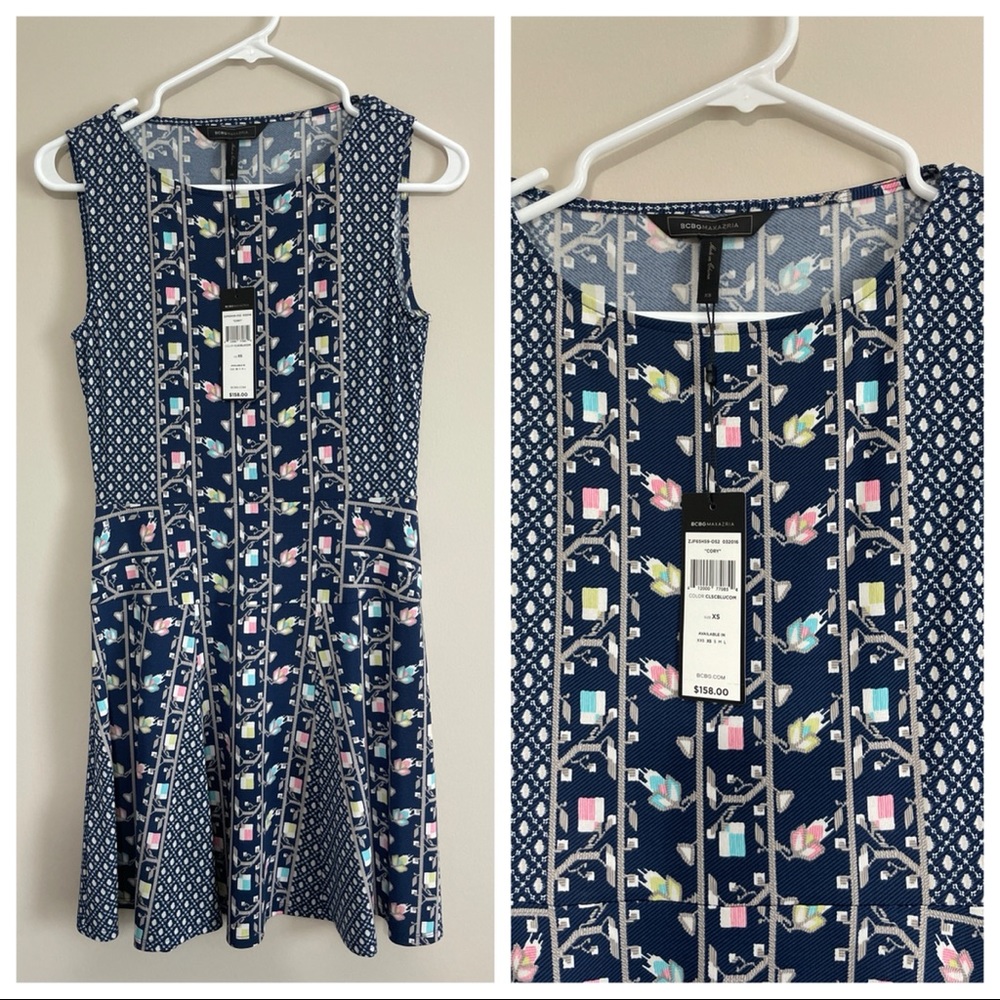 NWT BCBG MAXAZRIA floral dress XS